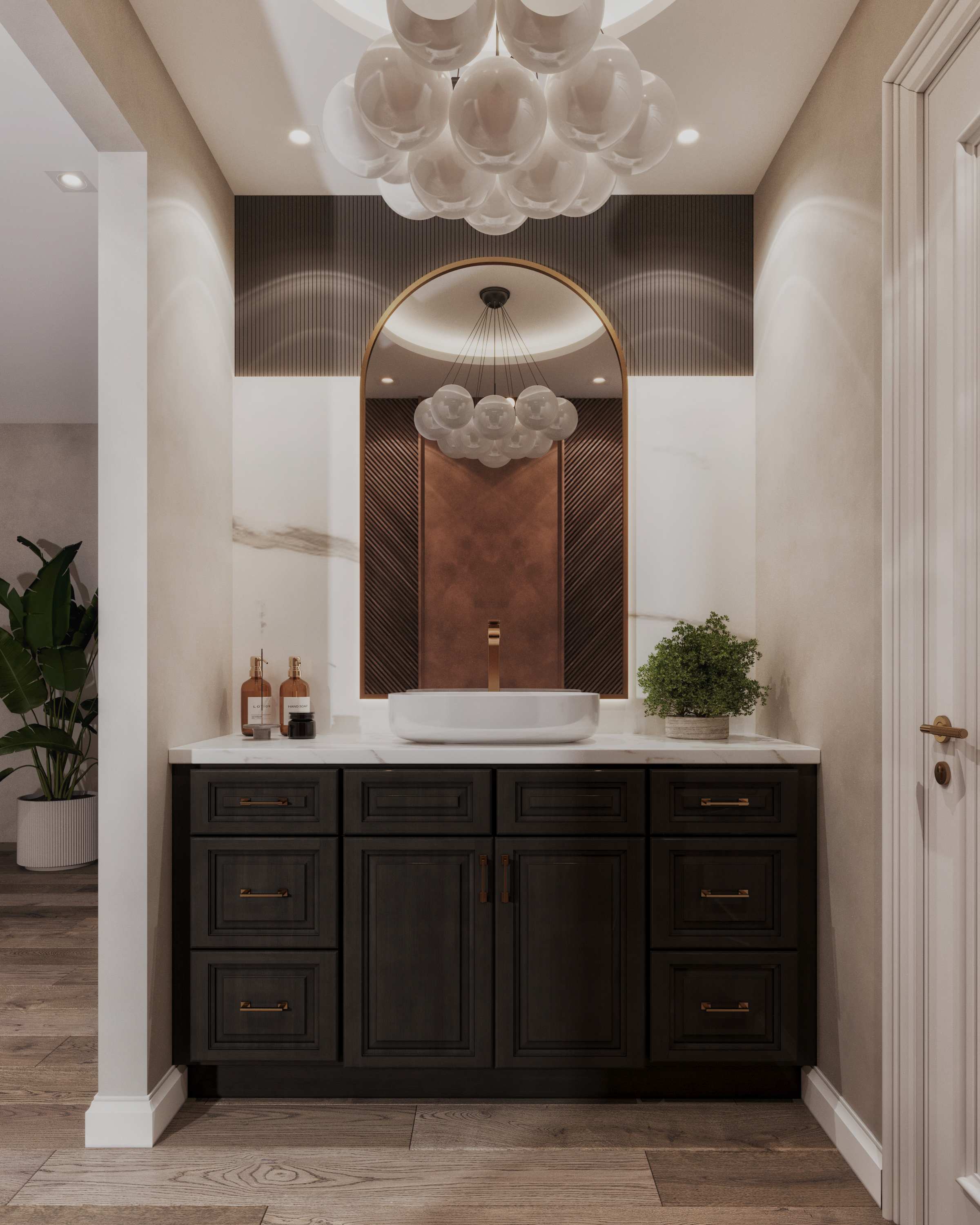 White bathroom vanity