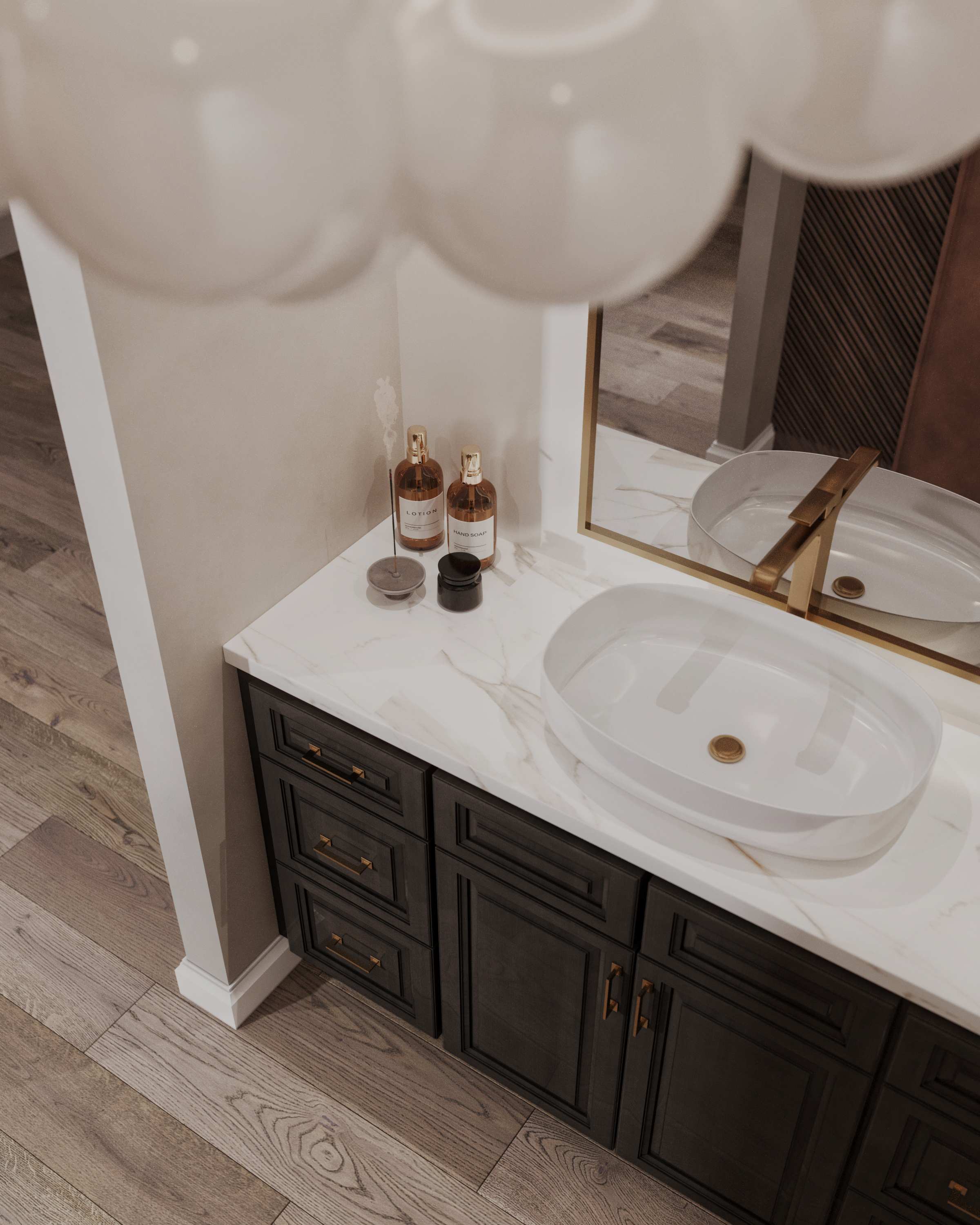 Classic cabinetry in a finished interior
