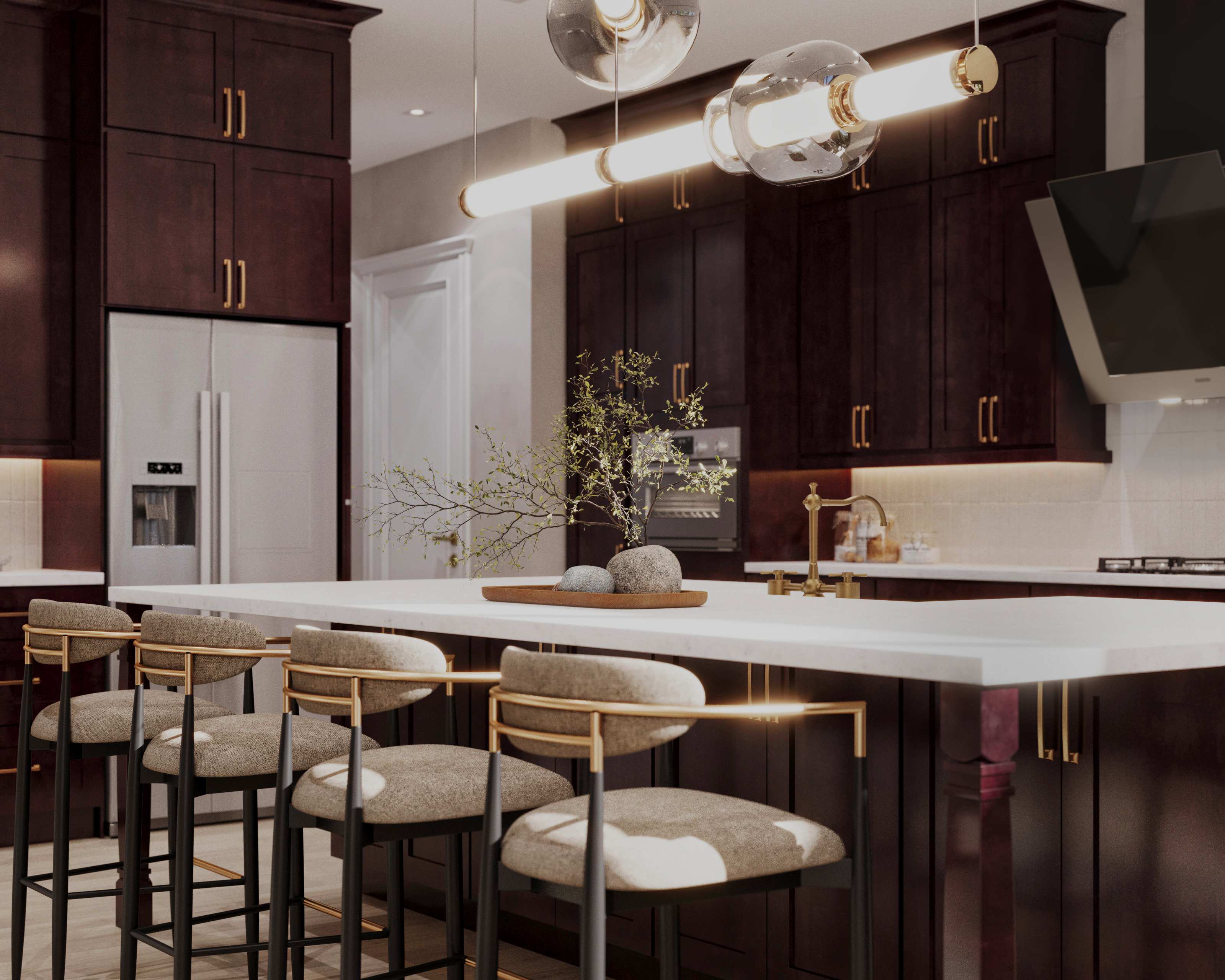 Builder Grade cabinetry in a finished kitchen
